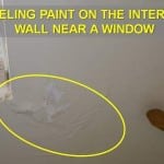 Window leak causing peeling paint on interior wall near window