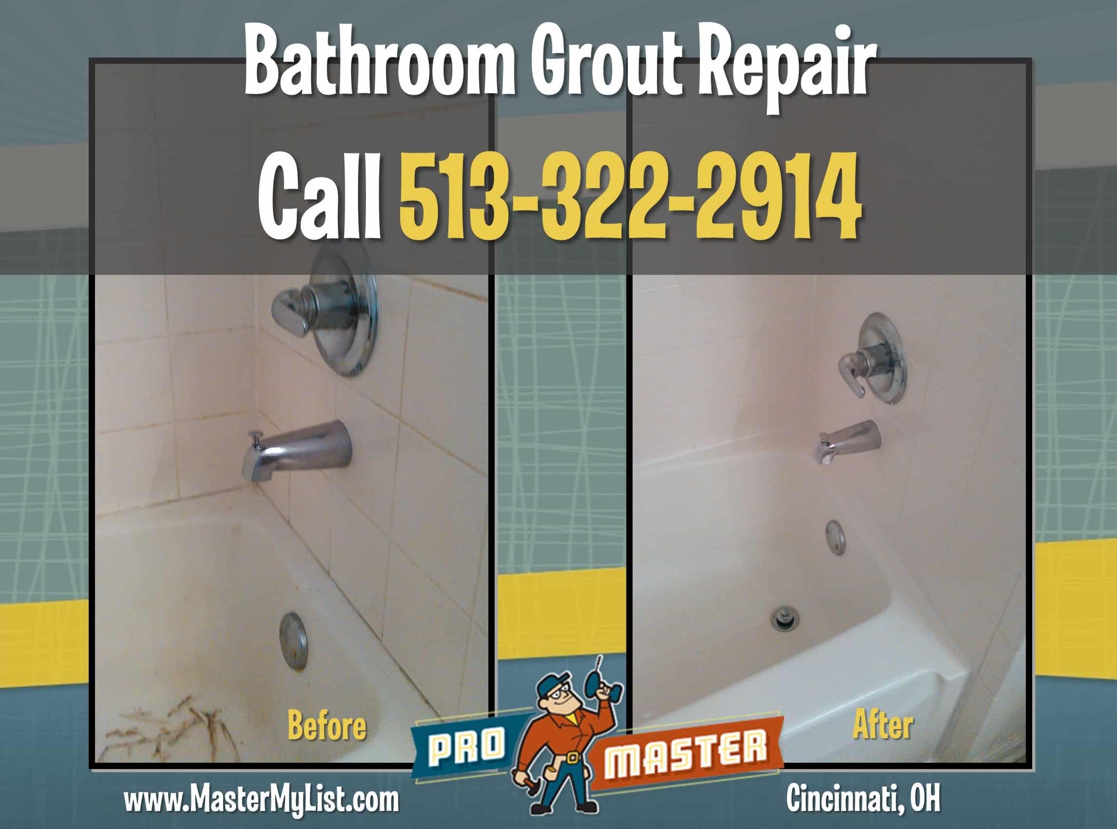 bathroom shower tile grout bathtub interior improvement carpentry home repair and handyman services in cincinnati OH