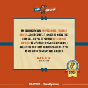 Professional Courteous Home Repair Review ProMaster Home Repair Customer Review
