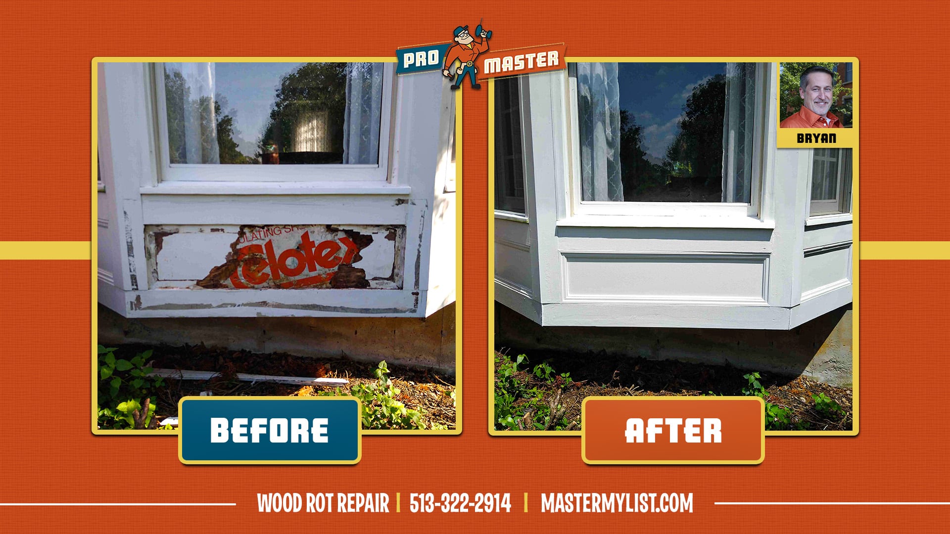 bay window wood rot outdoor home repair and handyman services in cincinnati OH