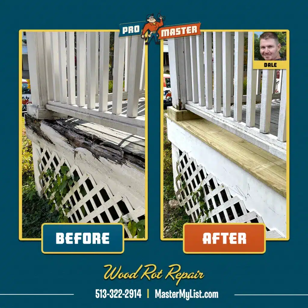 PorchWoodRot_ProMaster - ProMaster Home Repair & Handyman porch wood rot - before and after