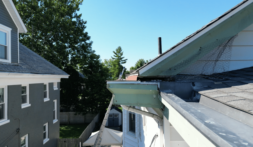 Box gutters in Cincinnati from a profile view.