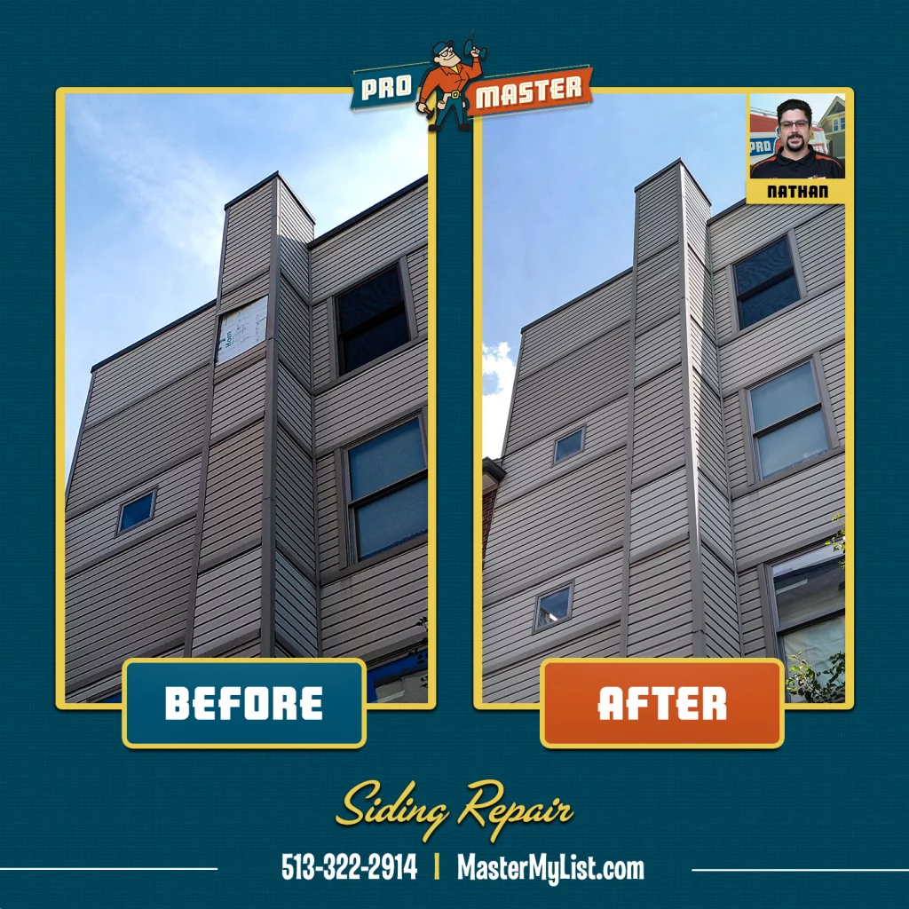 Cincinnati Home Remodel - Vinyl Siding Repair ProMaster