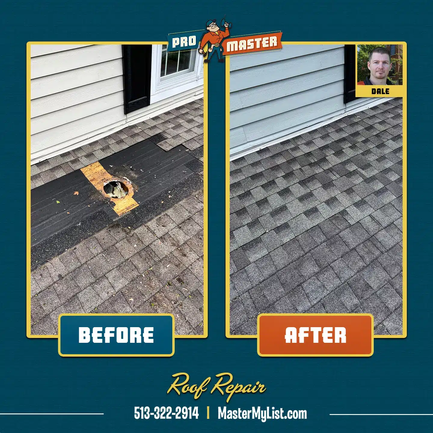 roof hole shingles replace repair outdoor home repair and handyman services in cincinnati OH