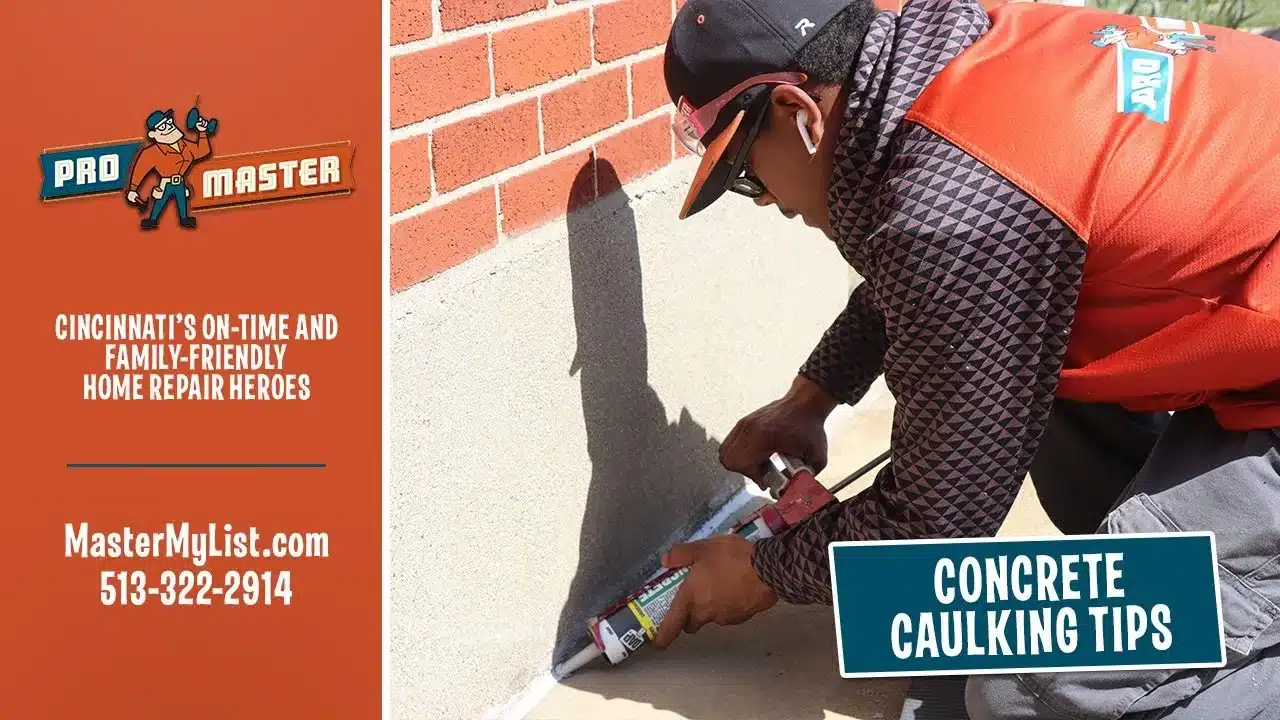 concrete caulking tips promaster youtube video home repair and handyman services in cincinnati OH