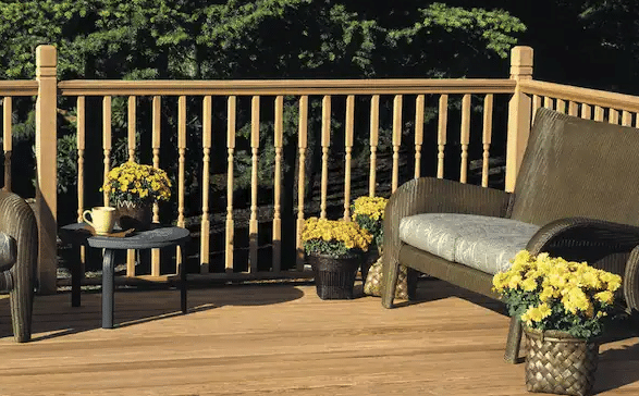 Wood porch/deck railing
