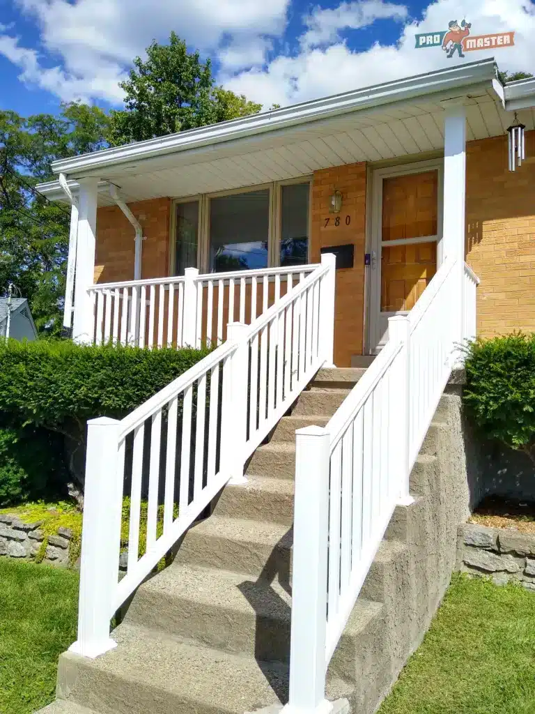 Porch steps and railing