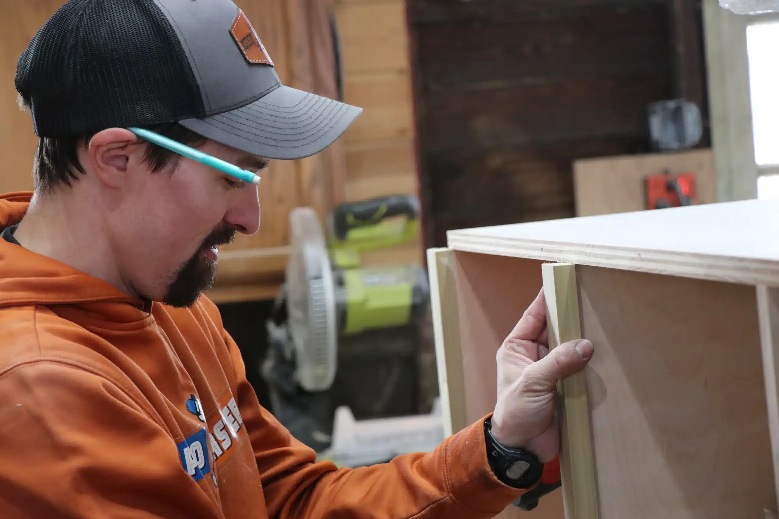 ProMaster Master Craftsman Adam Crowel completing a custom carpentry project for customer in Cincinnati, OH